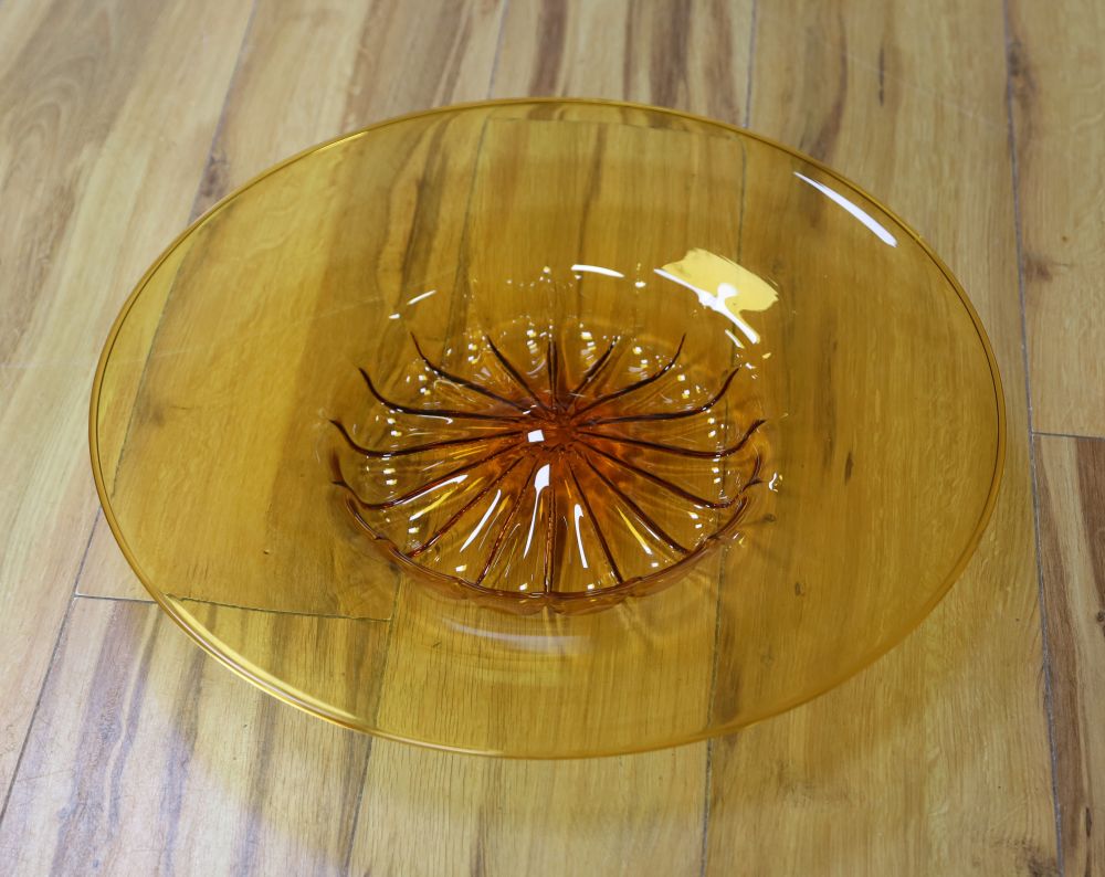 A Murano amber glass charger, circa 1930s, 45cm